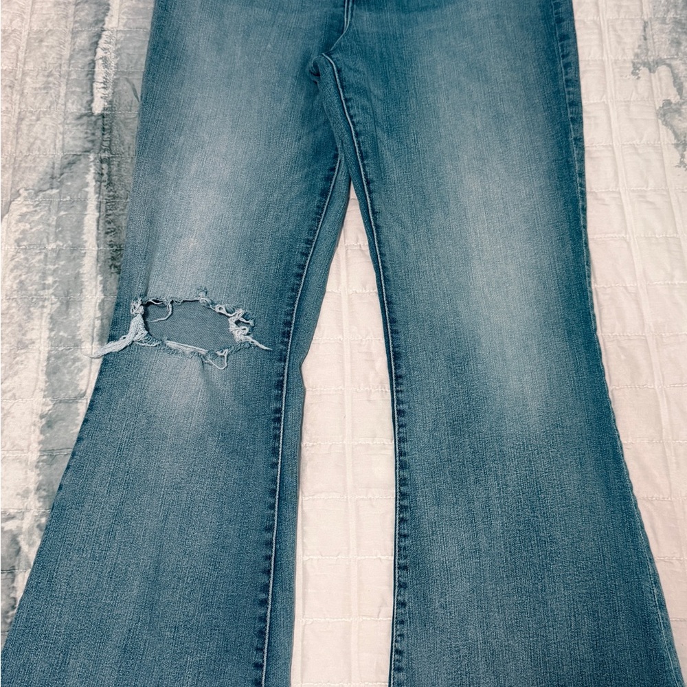 Lucky Brand Light Blue Distressed Flare Jeans